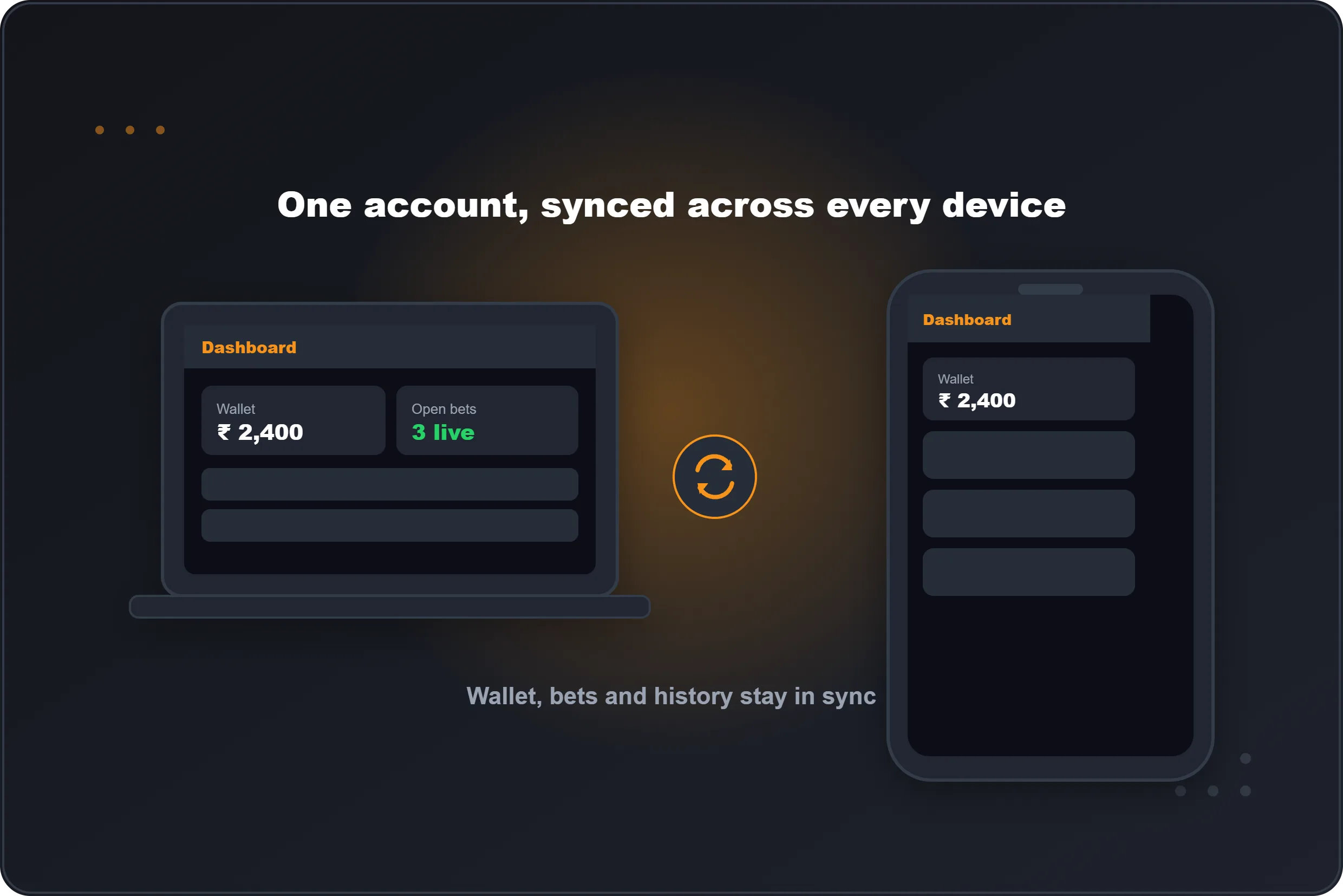 FairPlay dashboard synced across a phone and a desktop on one account